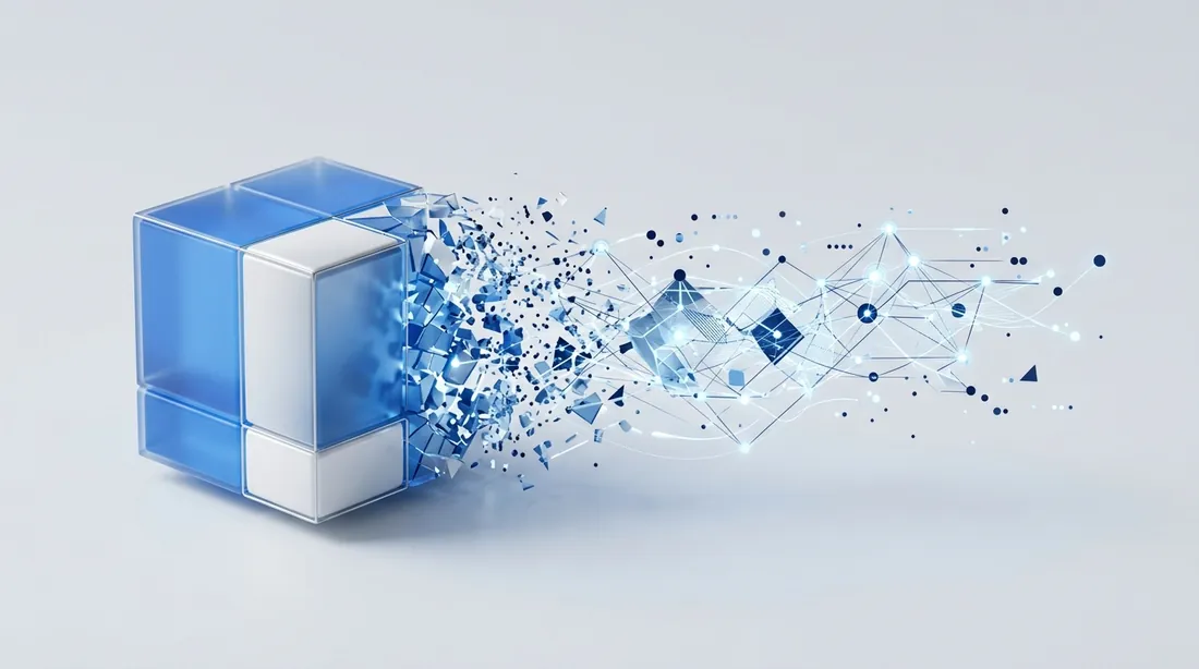 Un cube qui se transforme en réseau de connexions
